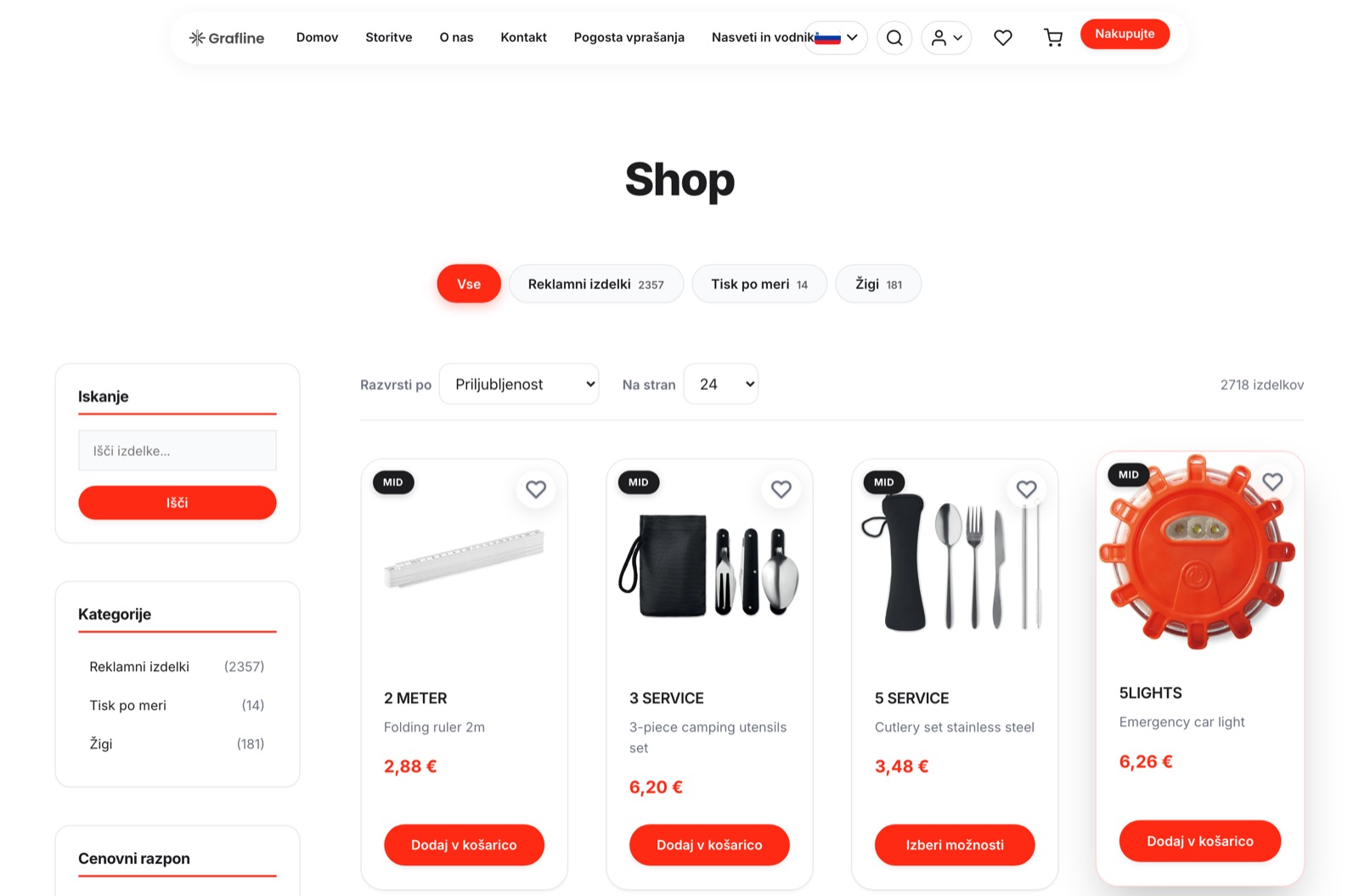 Katalog s filtri