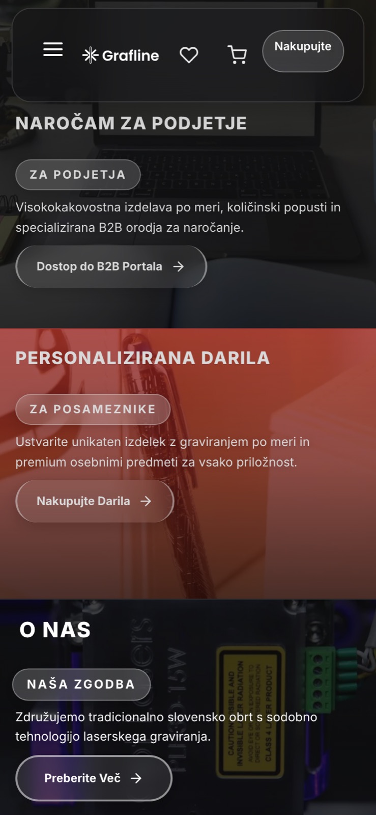 Grajeno za mobilni zaslon